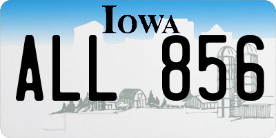 IA license plate ALL856