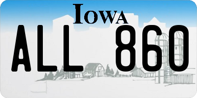 IA license plate ALL860