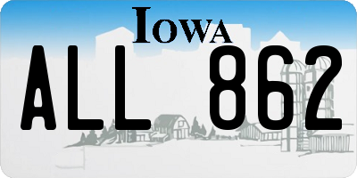 IA license plate ALL862