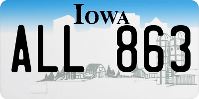 IA license plate ALL863