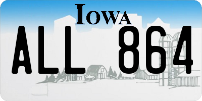 IA license plate ALL864