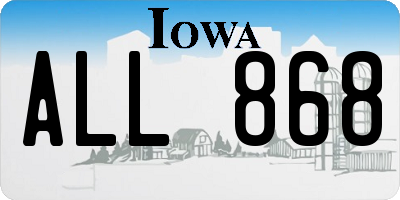 IA license plate ALL868