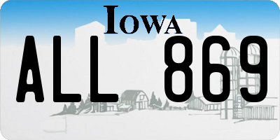 IA license plate ALL869