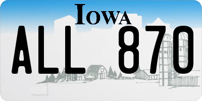 IA license plate ALL870