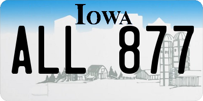 IA license plate ALL877