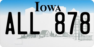 IA license plate ALL878