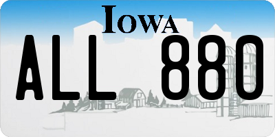 IA license plate ALL880