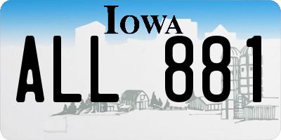 IA license plate ALL881