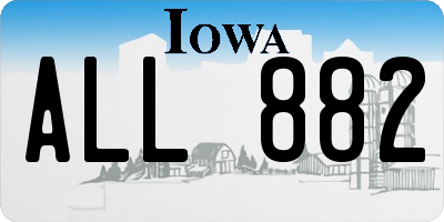 IA license plate ALL882