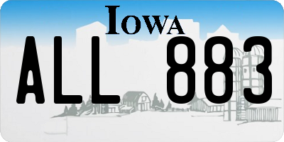 IA license plate ALL883