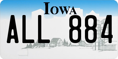 IA license plate ALL884