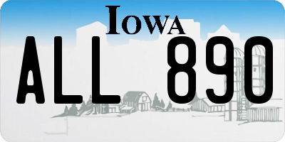 IA license plate ALL890