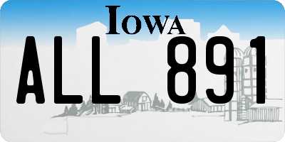 IA license plate ALL891