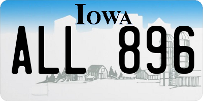 IA license plate ALL896