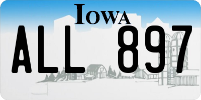 IA license plate ALL897