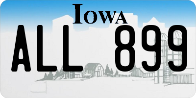 IA license plate ALL899