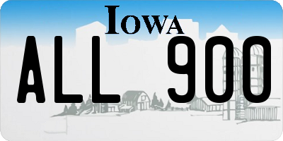IA license plate ALL900