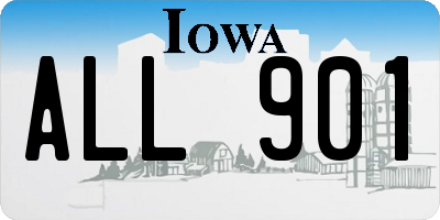 IA license plate ALL901