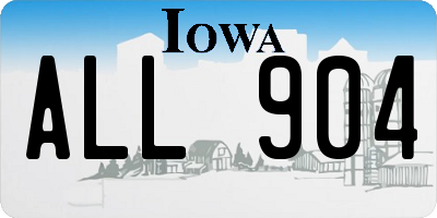IA license plate ALL904