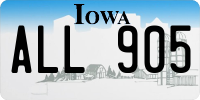 IA license plate ALL905