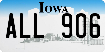 IA license plate ALL906