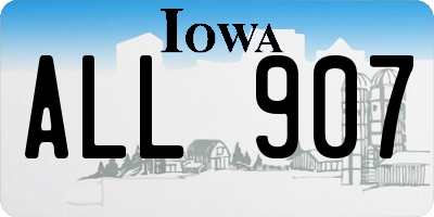 IA license plate ALL907