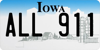 IA license plate ALL911