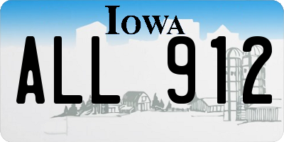 IA license plate ALL912