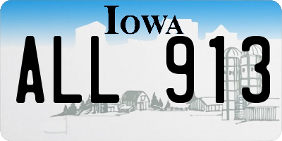 IA license plate ALL913