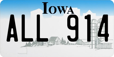 IA license plate ALL914