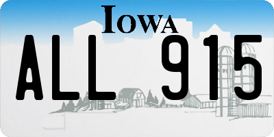 IA license plate ALL915
