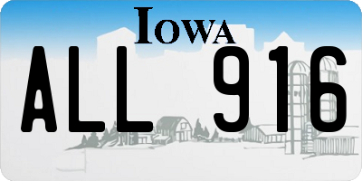 IA license plate ALL916