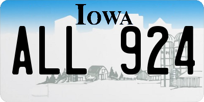 IA license plate ALL924