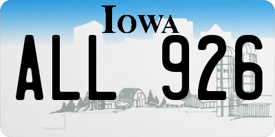 IA license plate ALL926