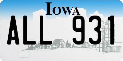 IA license plate ALL931
