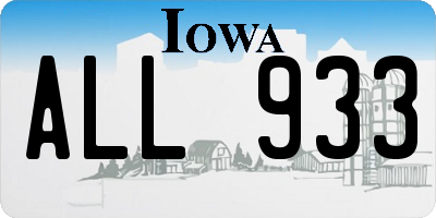 IA license plate ALL933