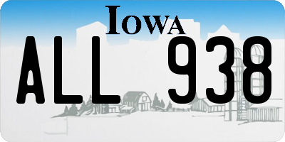 IA license plate ALL938