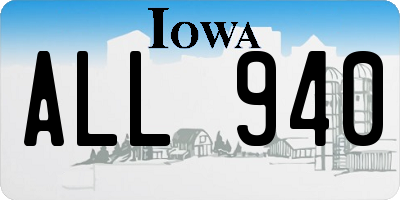 IA license plate ALL940