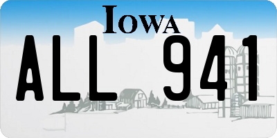IA license plate ALL941