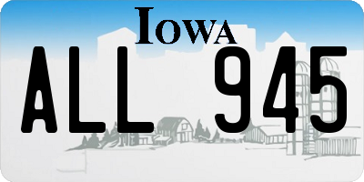 IA license plate ALL945