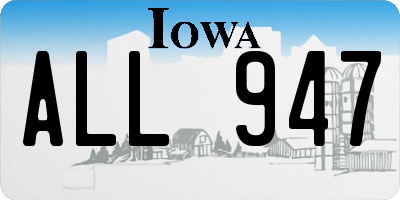 IA license plate ALL947