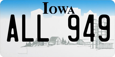 IA license plate ALL949