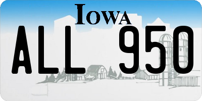 IA license plate ALL950
