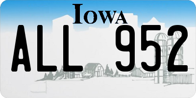 IA license plate ALL952