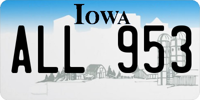 IA license plate ALL953
