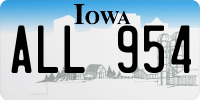 IA license plate ALL954