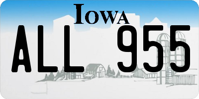 IA license plate ALL955