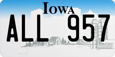 IA license plate ALL957