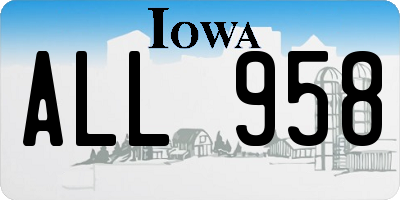 IA license plate ALL958