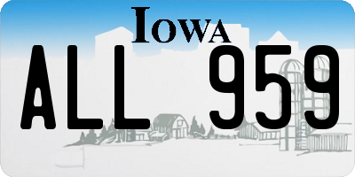 IA license plate ALL959